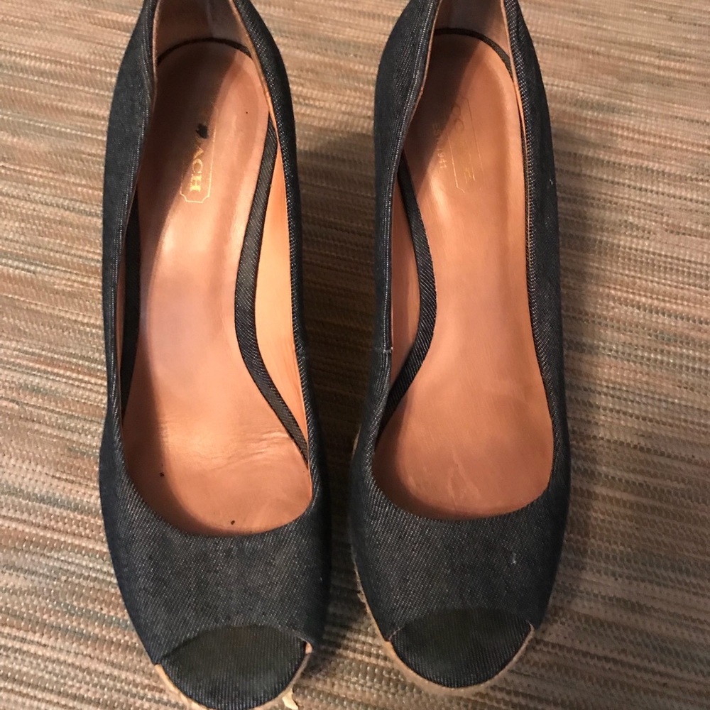 Coach Jean Straw Wedges